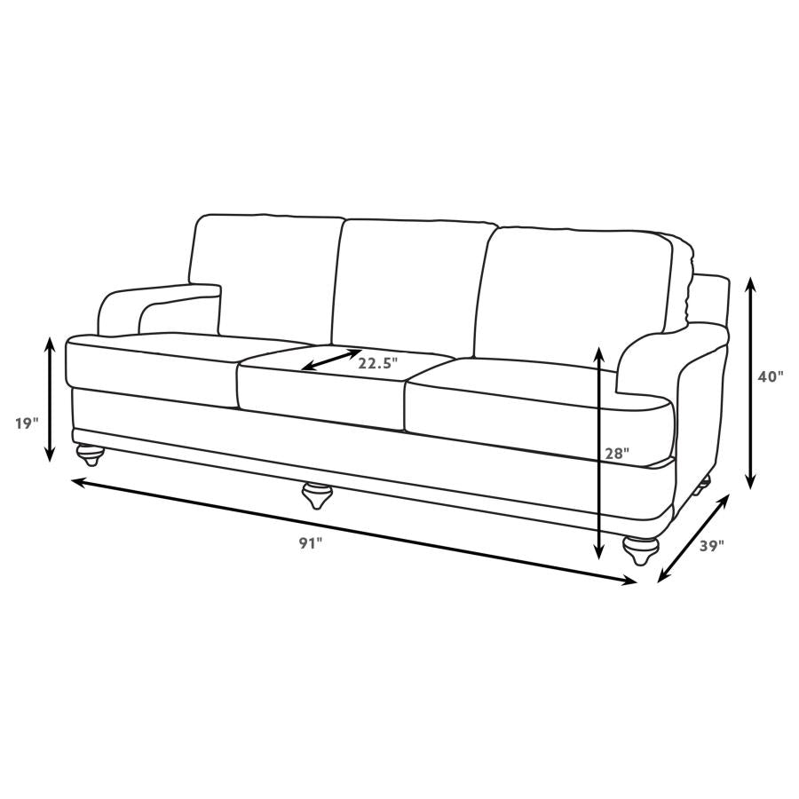 Glenn Upholstered English Arm Sofa Light Grey and Grey - 511094