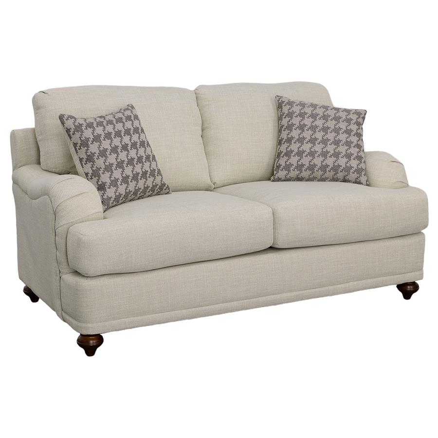 Glenn Upholstered English Arm Loveseat Light Grey and Grey - 511095