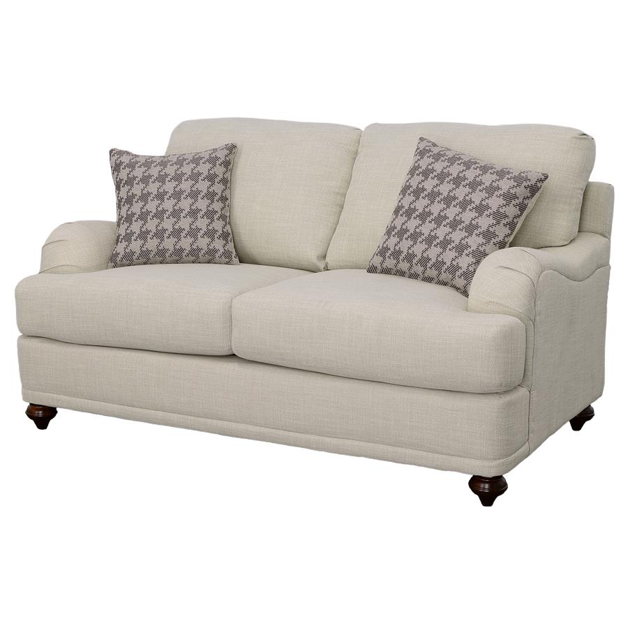 Glenn Upholstered English Arm Loveseat Light Grey and Grey - 511095