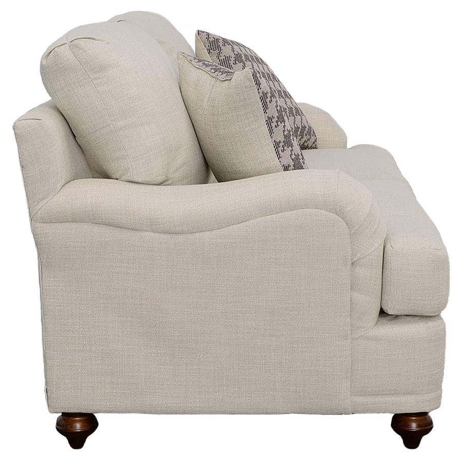 Glenn Upholstered English Arm Loveseat Light Grey and Grey - 511095