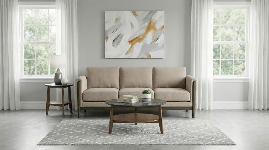 Islington Fabric Upholstered Panel Arm Sofa Taupe - 511101