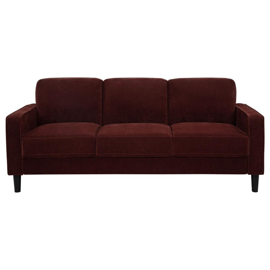 Ruth 2-piece Fabric Upholstered Track Arm Sofa Rust Red - 511211-S2