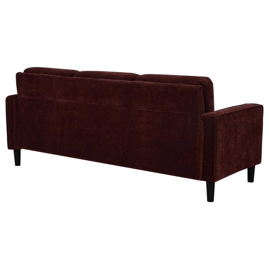 Ruth 77-inch Fabric Upholstered Track Arm Sofa Rust Red - 511211