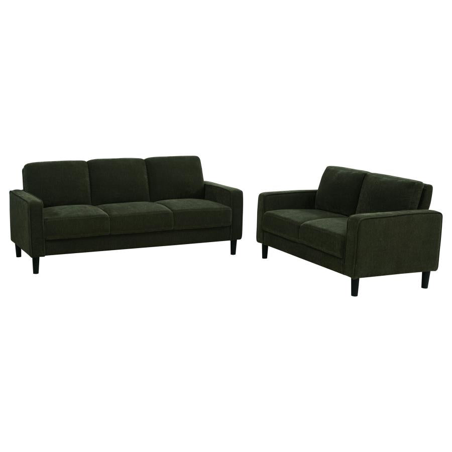 Ruth 2-piece Fabric Upholstered Track Arm Sofa Matcha Green - 511214-S2