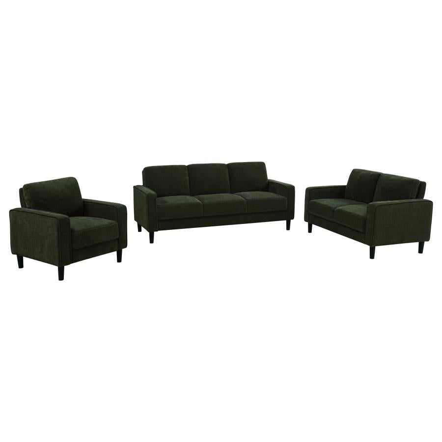 Ruth 3-piece Fabric Upholstered Track Arm Sofa Matcha Green - 511214-S3