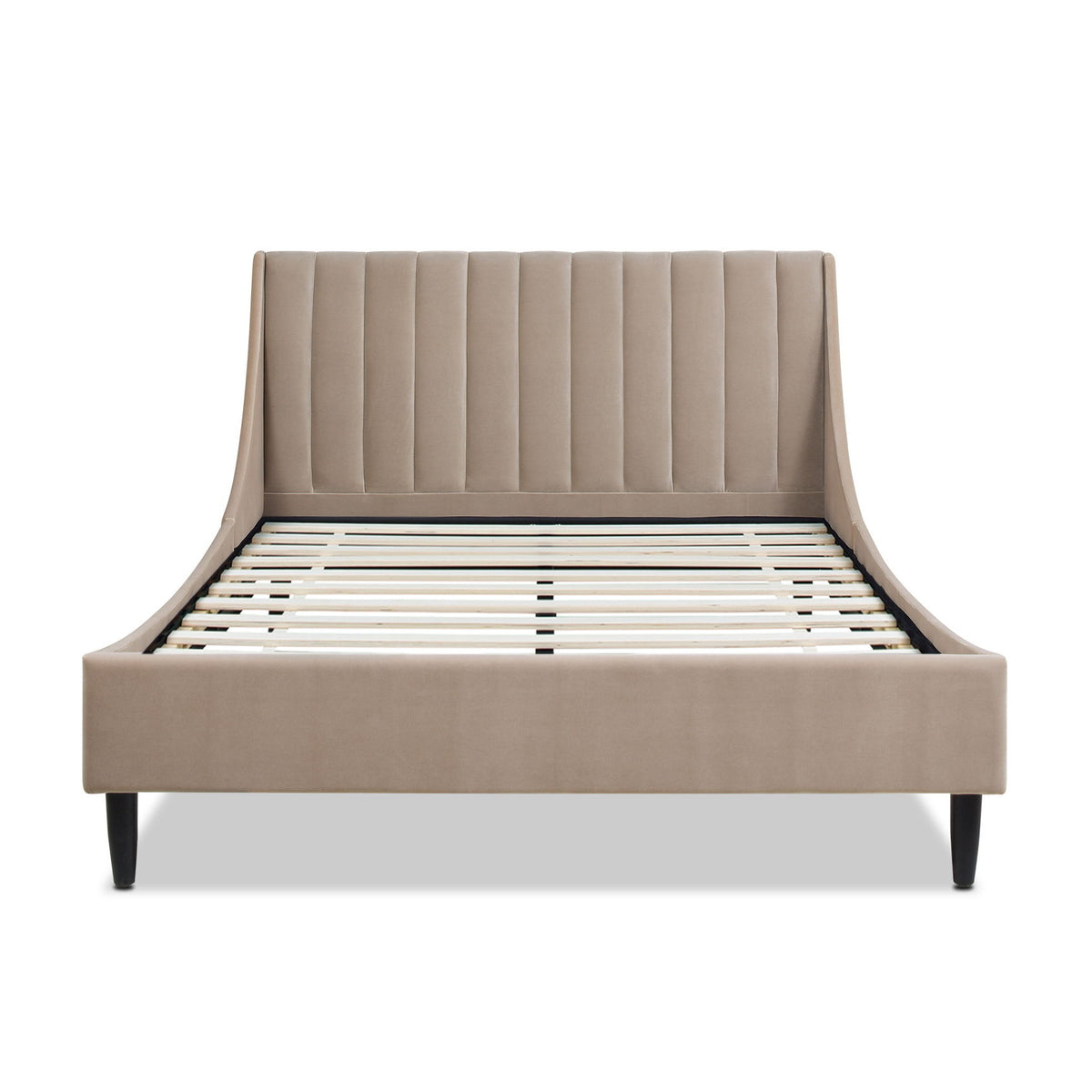 Aspen - Queen Vertical Tufted Modern Headboard Platform Bed Set - Mink