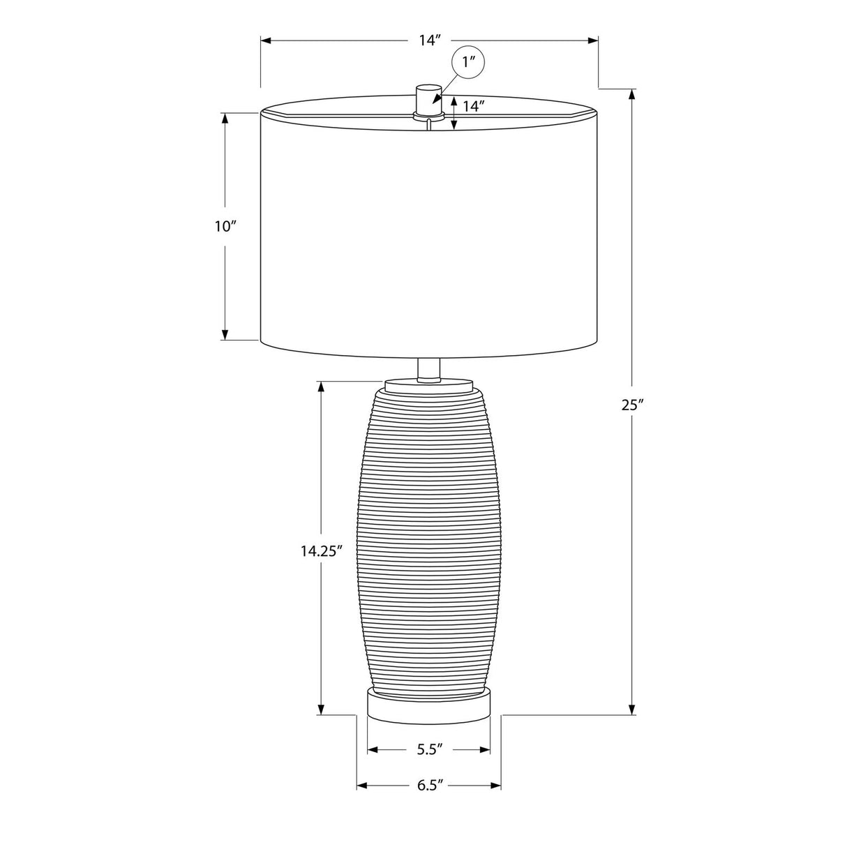 Lighting, Table Lamp, Ceramic, Modern - Gray