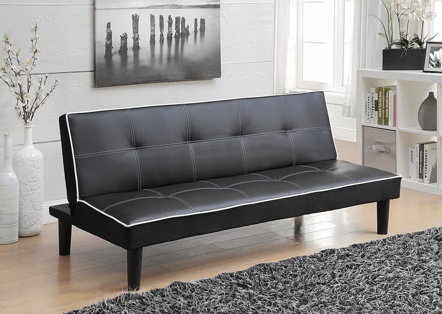 Katrina Upholstered Tufted Convertible Sofa Bed Black - 550044