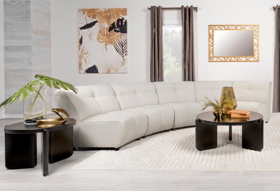 Charlotte 5-piece Upholstered Modular Sectional Sofa Ivory - 551300-S5