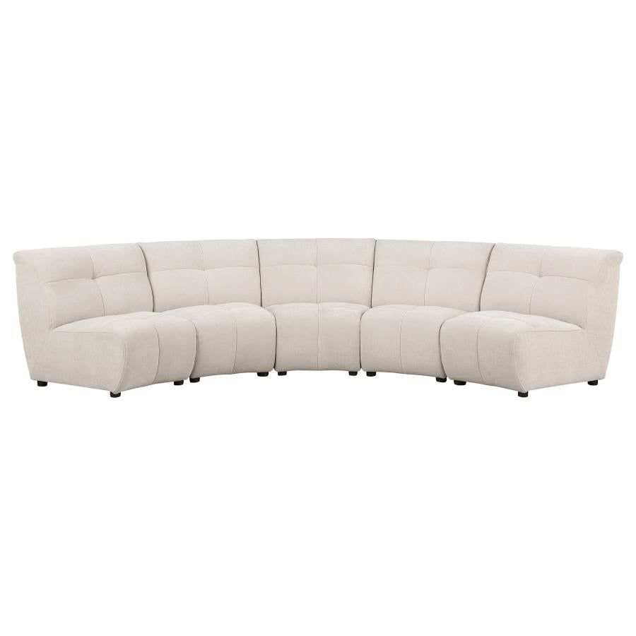 Charlotte 5-piece Upholstered Modular Sectional Sofa Ivory - 551300-S5