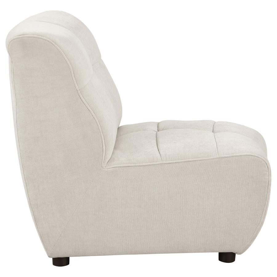 Charlotte Upholstered Curved Armless Chair Ivory - 551300AC