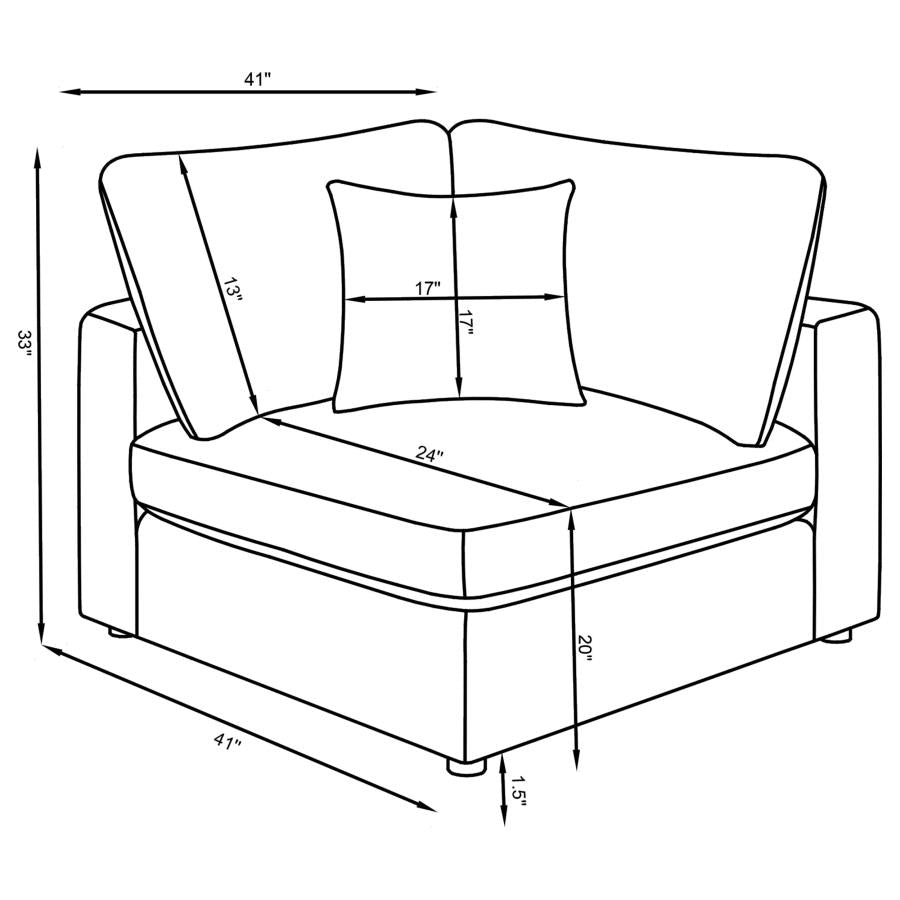 Serene 4-piece Upholstered Modular Sectional Sofa Beige - 551321-SETA