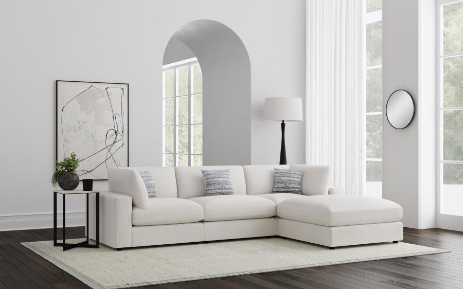 Serene 4-piece Upholstered Modular Sectional Sofa Beige - 551321-SETB
