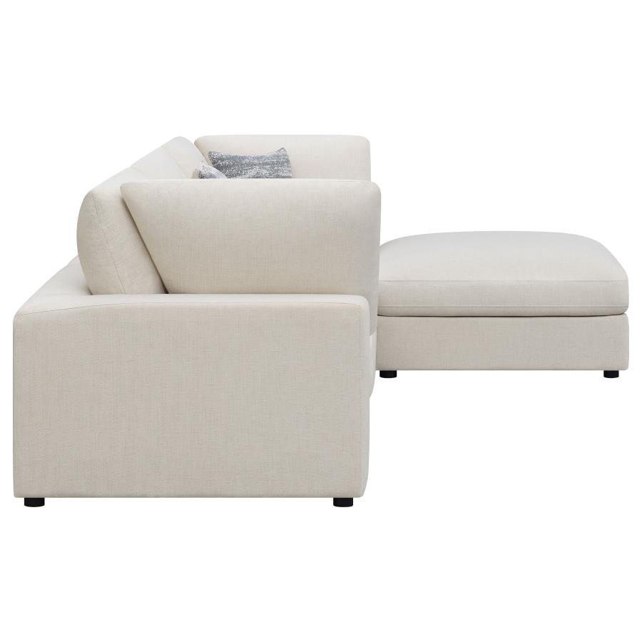 Serene 4-piece Upholstered Modular Sectional Sofa Beige - 551321-SETB