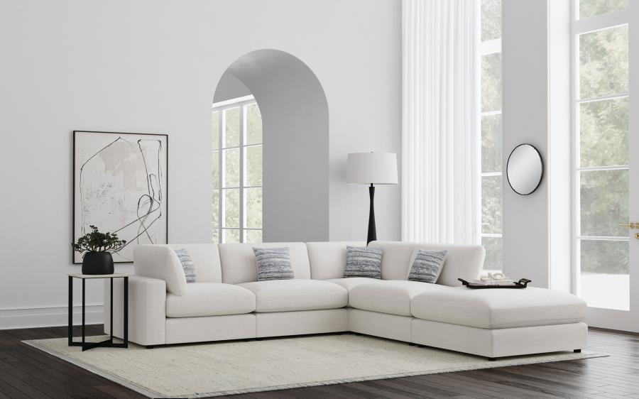 Serene 5-piece Upholstered Modular Sectional Sofa Beige - 551321-SETC