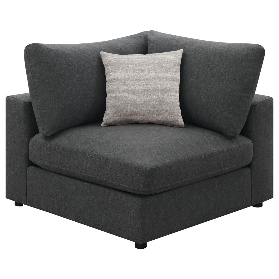 Serene 4-piece Upholstered Modular Sectional Sofa Charcoal - 551324-SETB