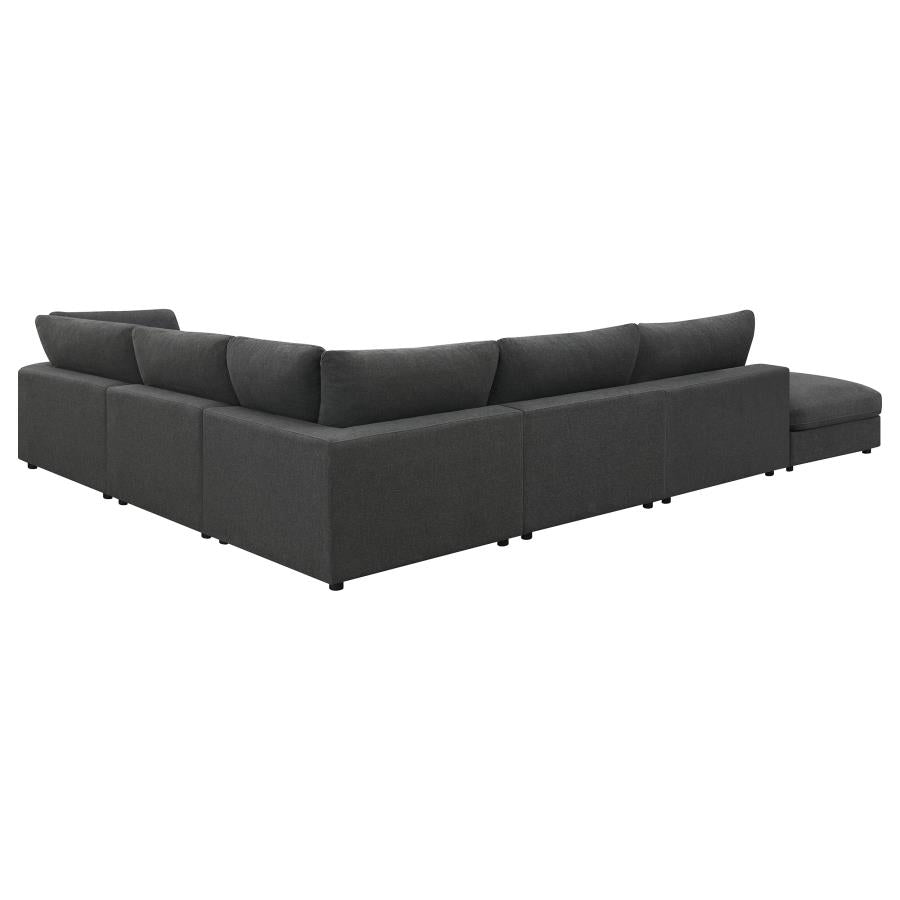 Serene 6-piece Upholstered Modular Sectional Sofa Charcoal - 551324-SET