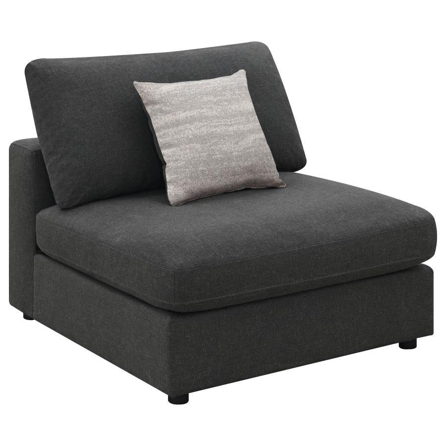 Serene Upholstered Armless Chair Charcoal - 551324