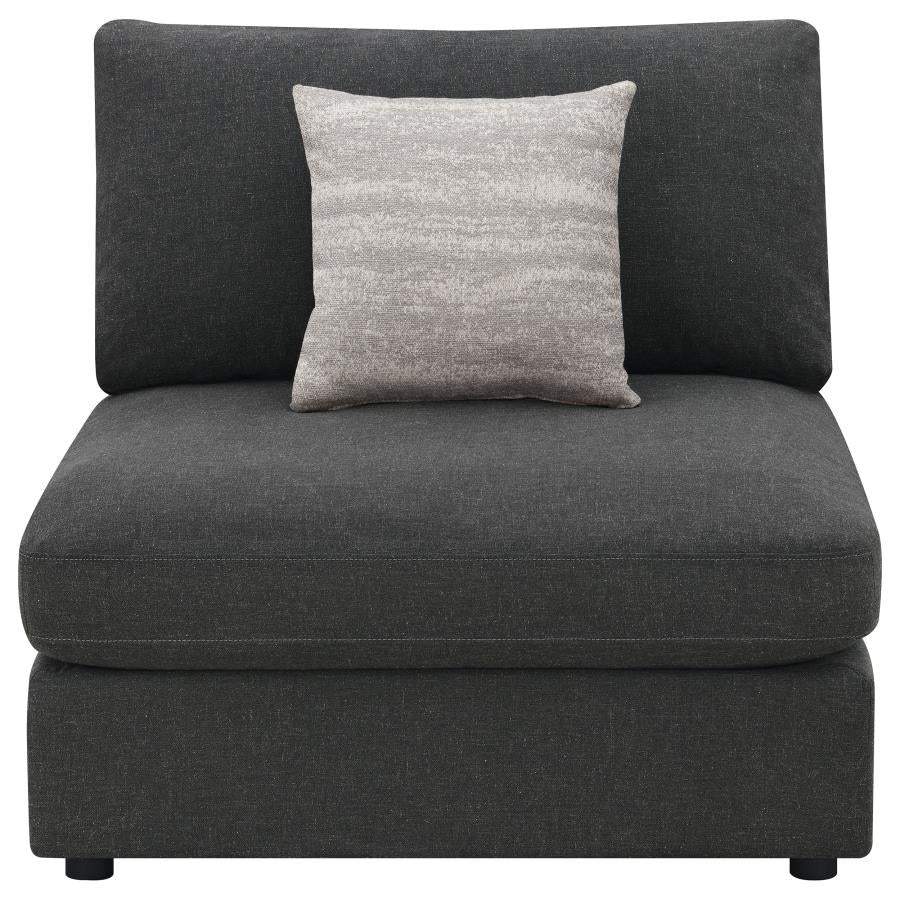 Serene Upholstered Armless Chair Charcoal - 551324