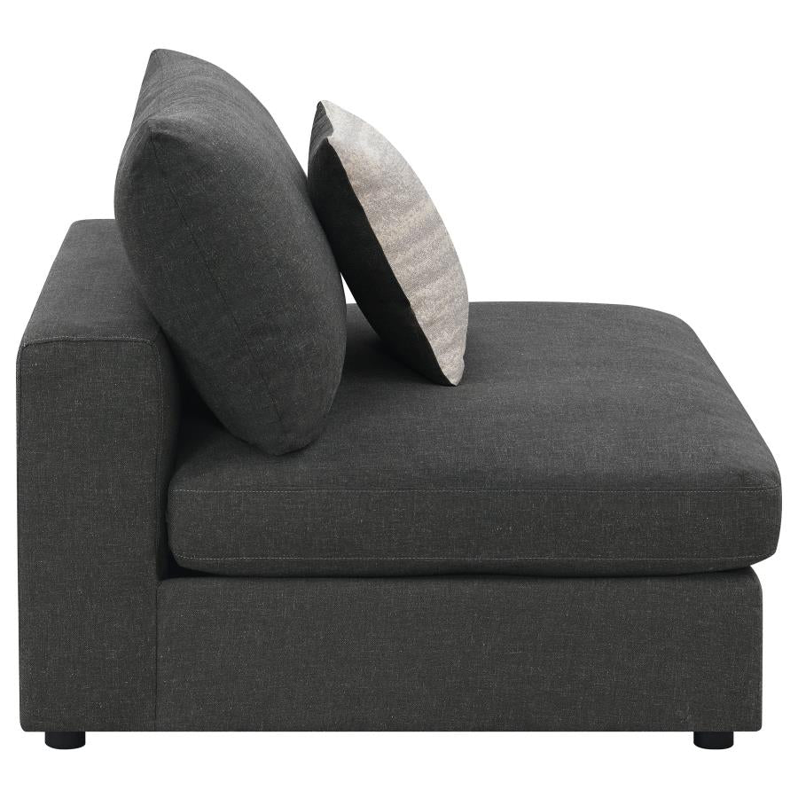 Serene Upholstered Armless Chair Charcoal - 551324