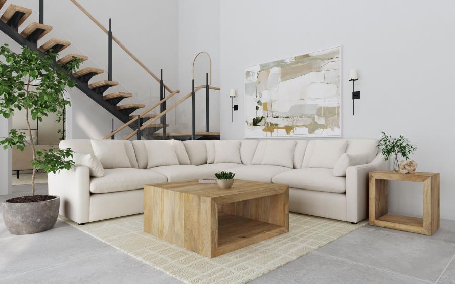 Hobson 5-piece Upholstered Modular Sectional Sofa Ivory - 551451-SETA