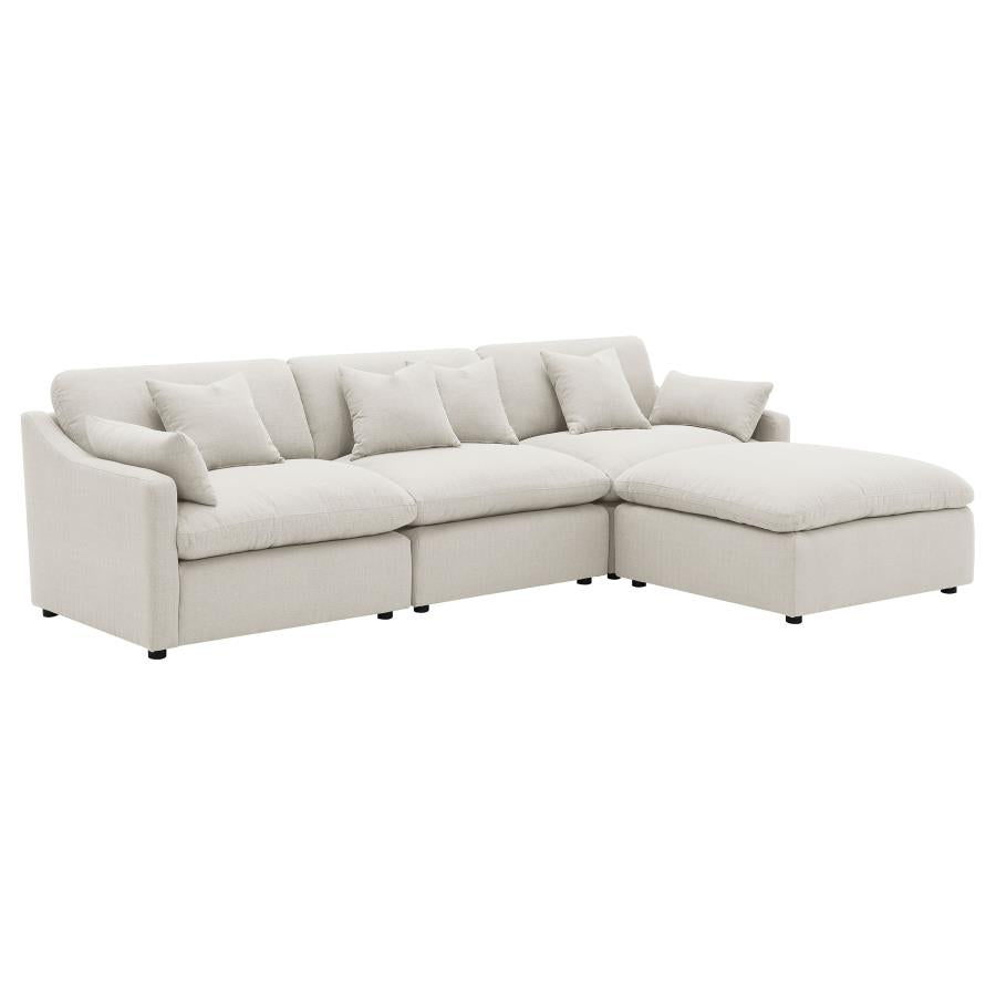 Hobson 4-piece Upholstered Modular Sectional Sofa Ivory - 551451-SETB
