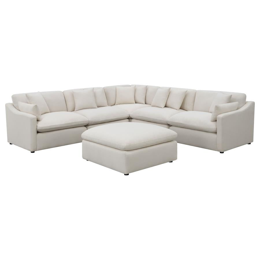 Hobson 6-piece Upholstered Modular Sectional Sofa Ivory - 551451-SET