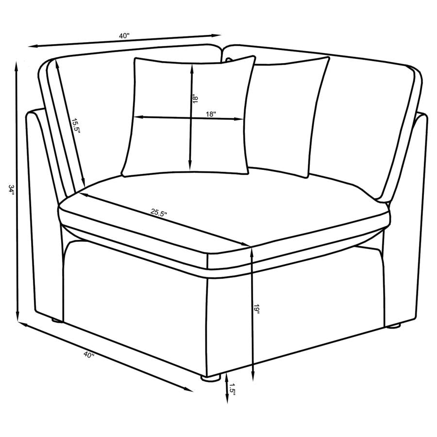 Hobson 5-piece Upholstered Modular Sectional Sofa Charcoal - 551455-SETA