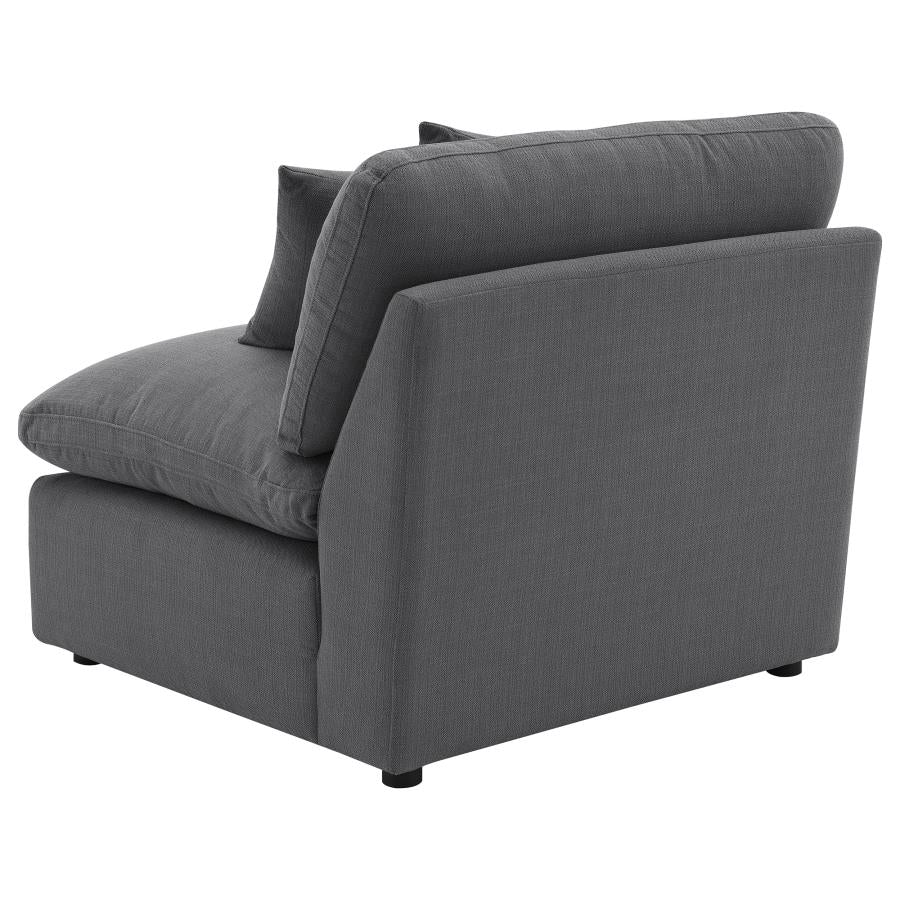 Hobson Upholstered Armless Chair Charcoal - 551455