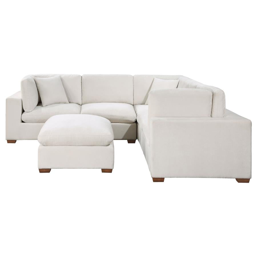 Lakeview 6-piece Upholstered Modular Sectional Sofa Ivory - 551461-SETA