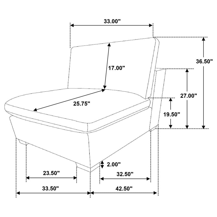 Lakeview 6-piece Upholstered Modular Sectional Sofa Ivory - 551461-SETA