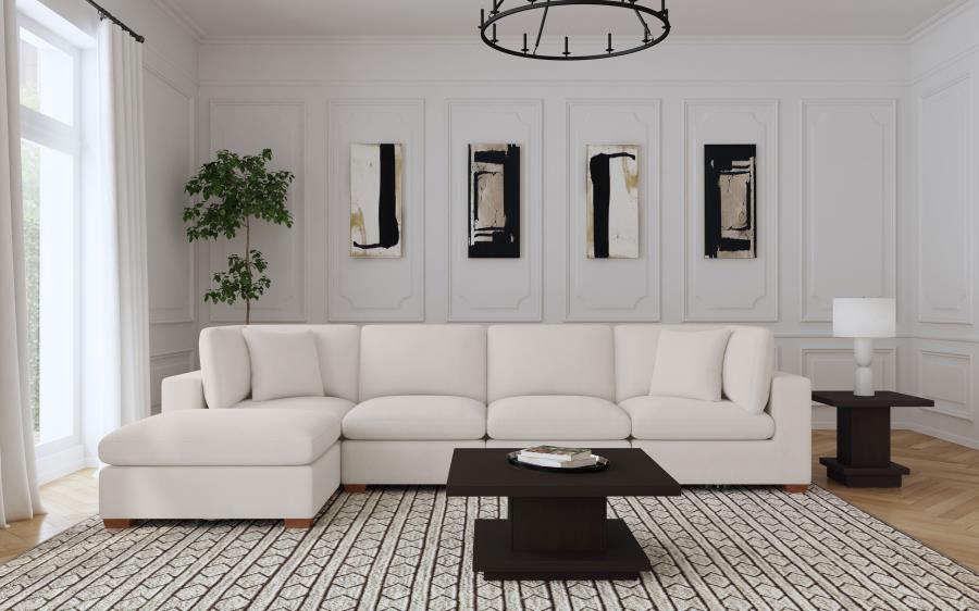 Lakeview 5-piece Upholstered Modular Sectional Sofa Ivory - 551461-SETB
