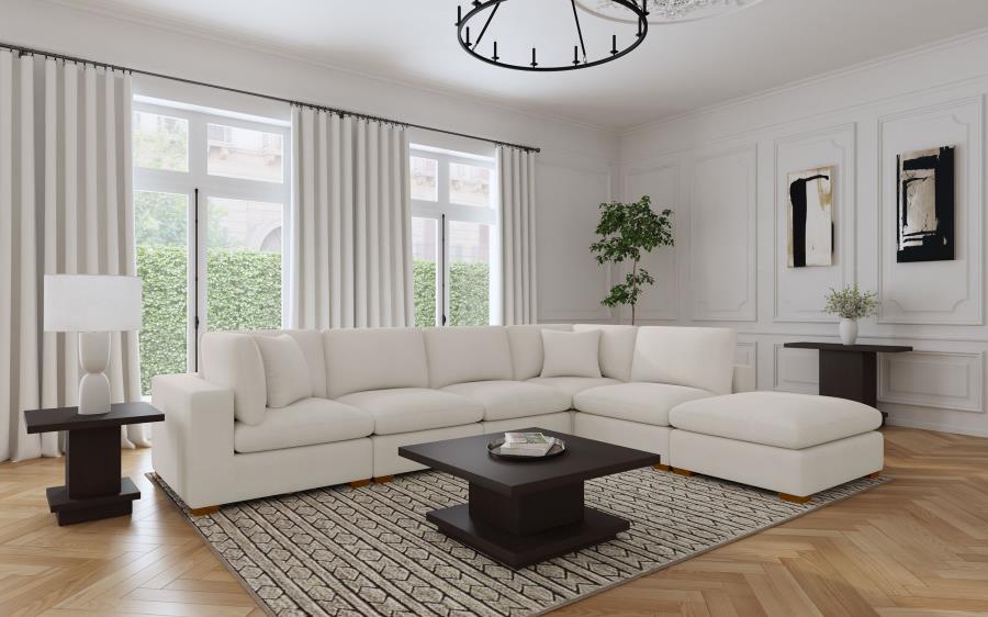 Lakeview 6-piece Upholstered Modular Sectional Sofa Ivory - 551461-SET