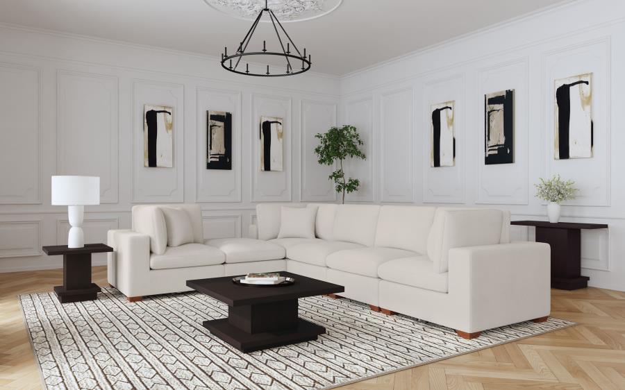Lakeview 6-piece Upholstered Modular Sectional Sofa Ivory - 551461-SET