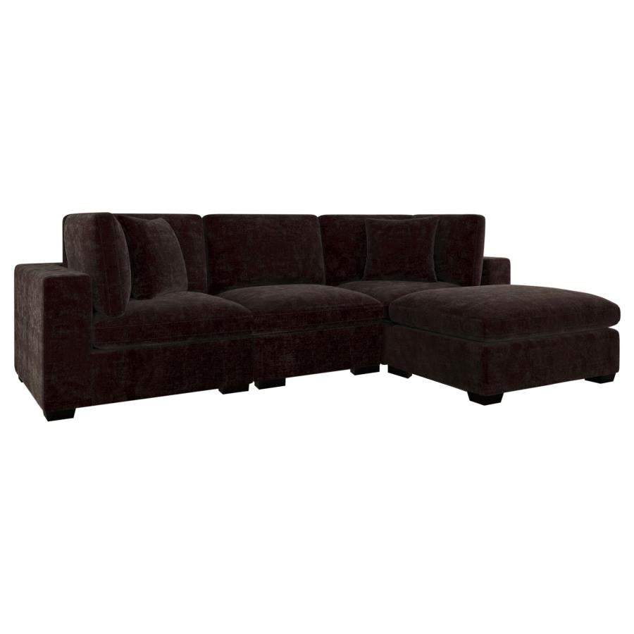 Lakeview 5-piece Upholstered Modular Sectional Chocolate - 551464-SETB