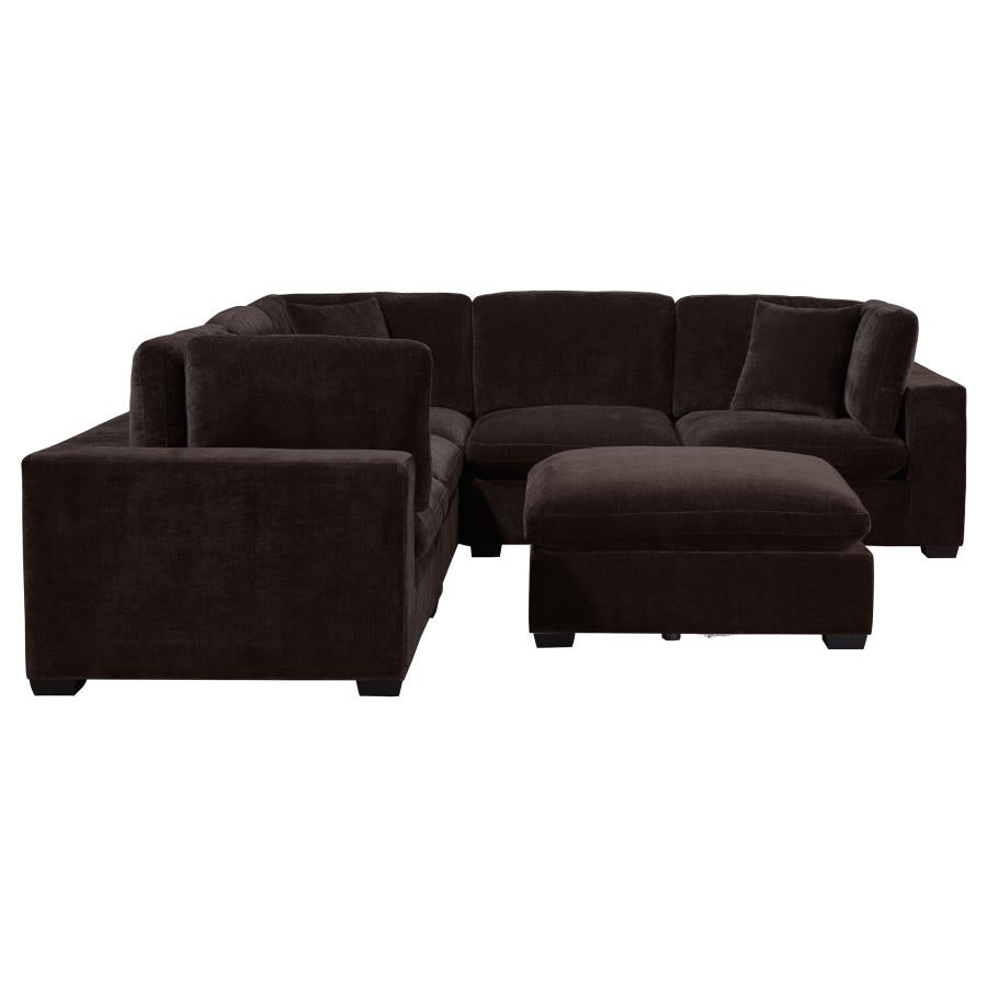 Lakeview 6-piece Upholstered Modular Sectional Chocolate - 551464-SET