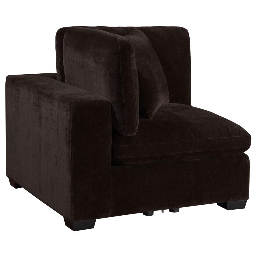 Lakeview Upholstered Corner Chair Dark Chocolate - 551465