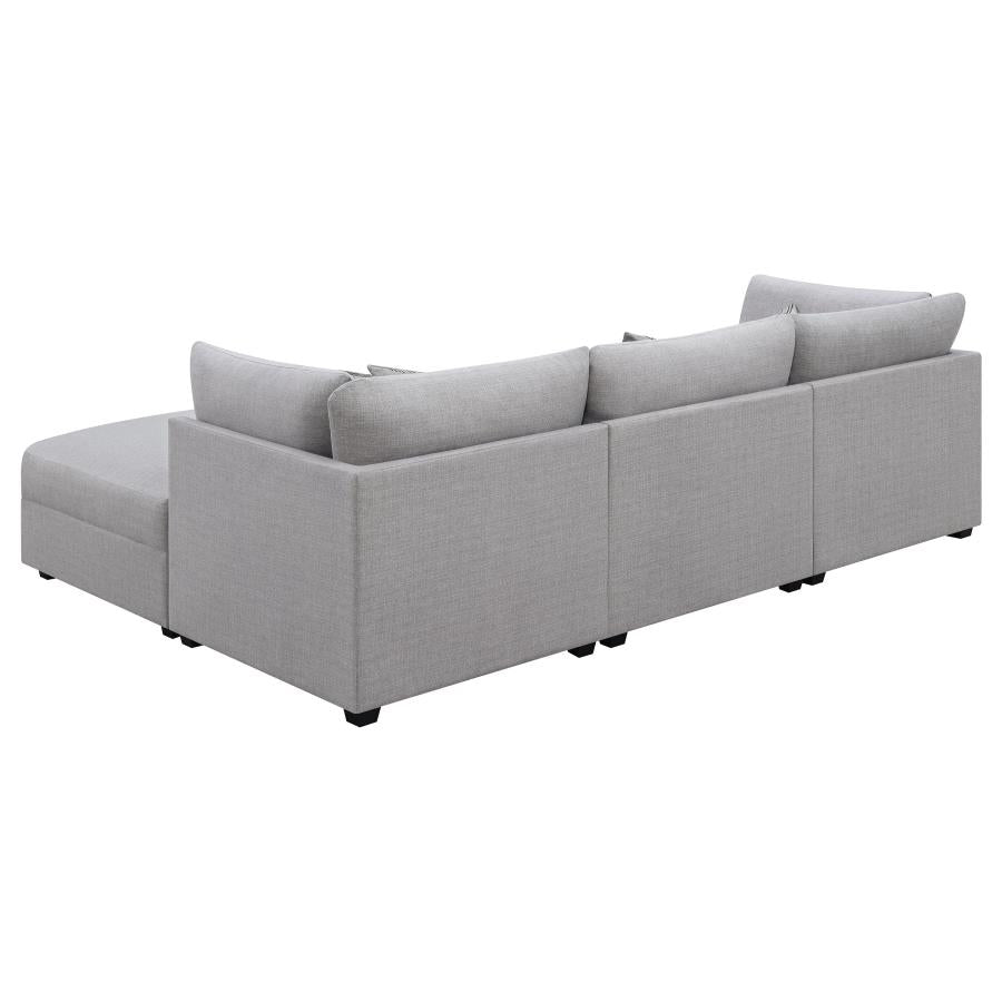 Cambria 4-piece Upholstered Modular Sectional Sofa Grey - 551511-S4A