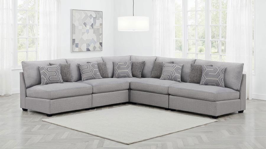 Cambria 5-piece Upholstered Modular Sectional Sofa Grey - 551511-S5A