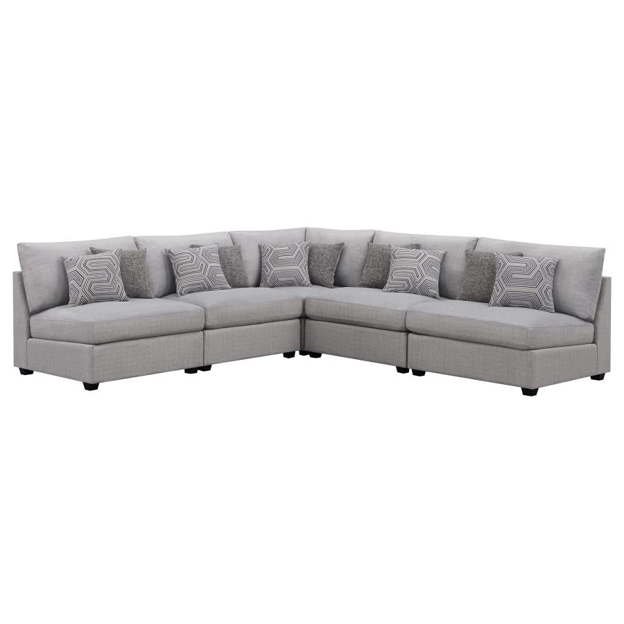 Cambria 5-piece Upholstered Modular Sectional Sofa Grey - 551511-S5A