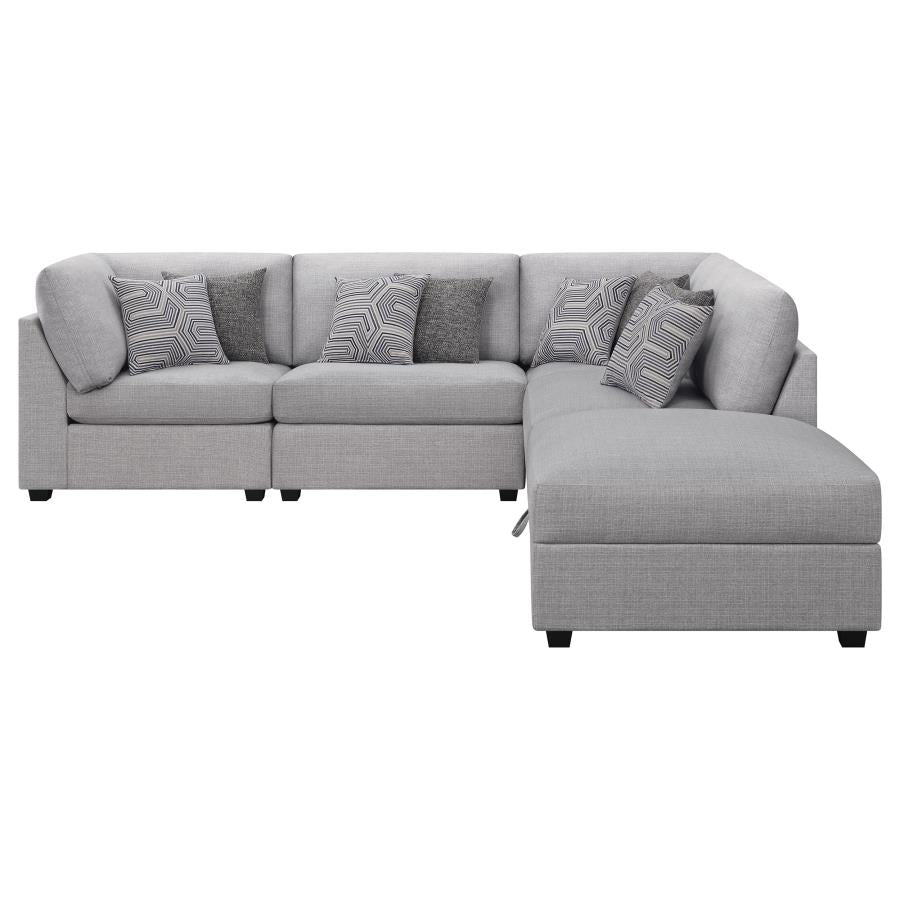 Cambria 5-piece Upholstered Modular Sectional Sofa Grey - 551511-S5B