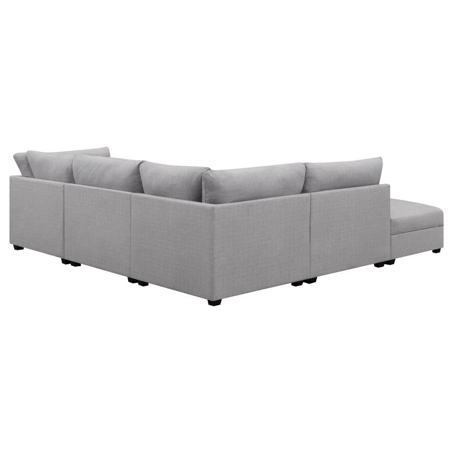 Cambria 5-piece Upholstered Modular Sectional Sofa Grey - 551511-S5B