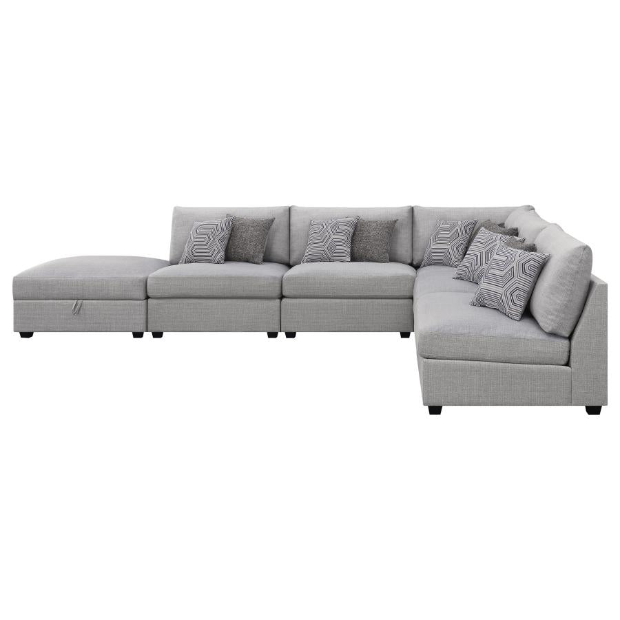 Cambria 6-piece Upholstered Modular Sectional Sofa Grey - 551511-S6A