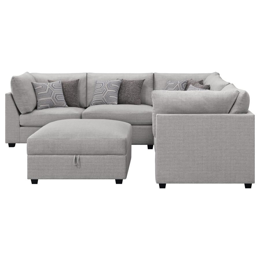 Cambria 6-piece Upholstered Modular Sectional Sofa Grey - 551511-S6B