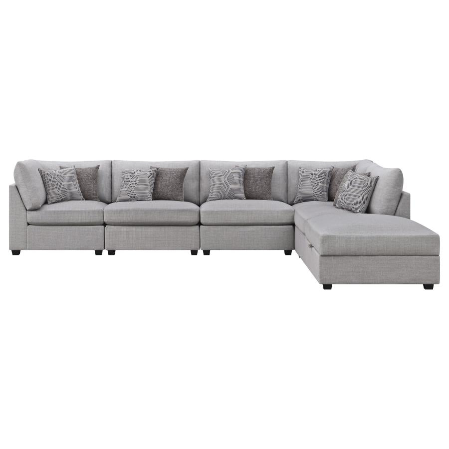 Cambria 6-piece Upholstered Modular Sectional Sofa Grey - 551511-SET