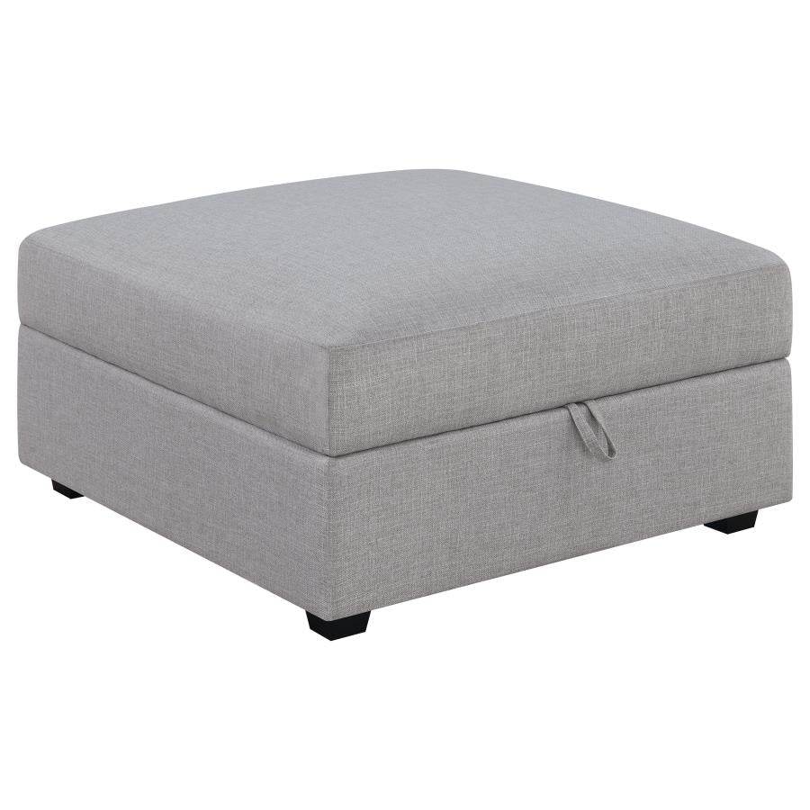 Cambria Square Upholstered Storage Ottoman Grey - 551513