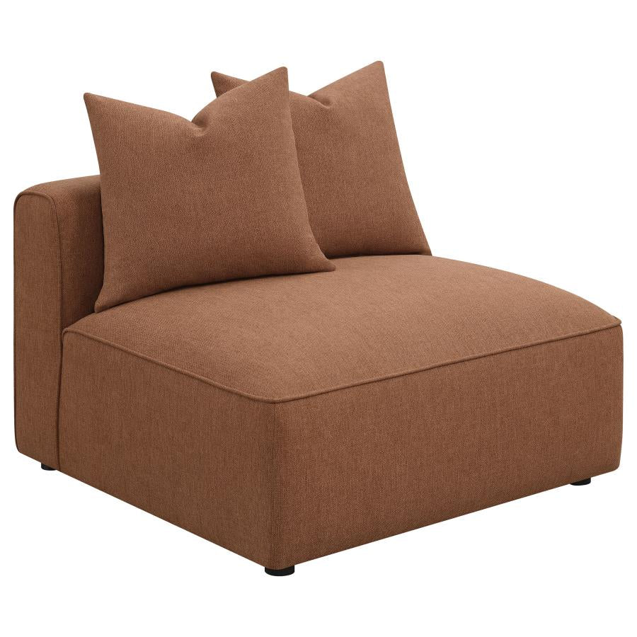 Jennifer Upholstered Armless Chair Terracotta - 551591