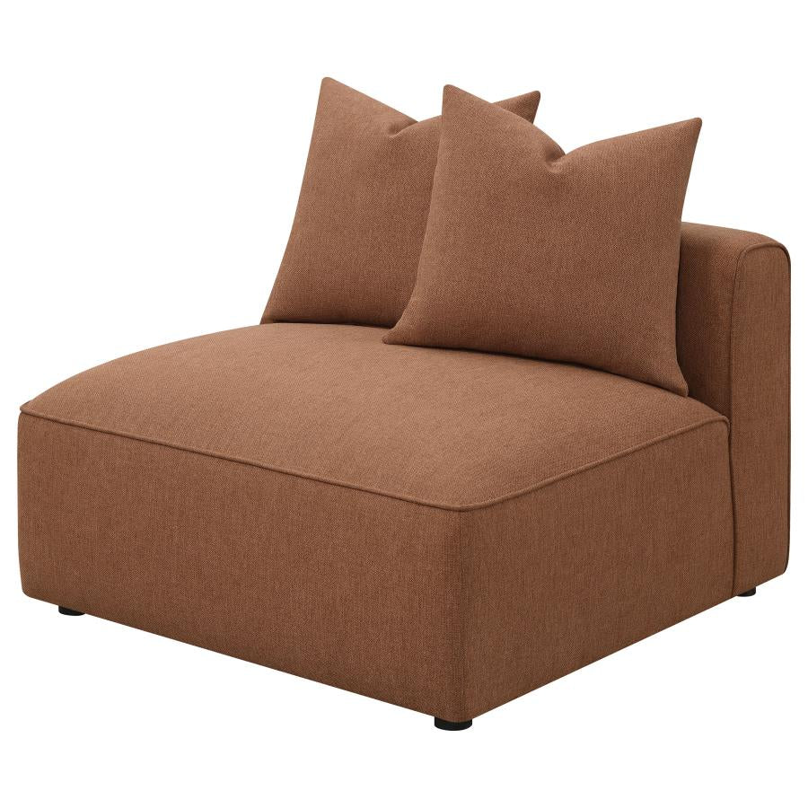 Jennifer Upholstered Armless Chair Terracotta - 551591