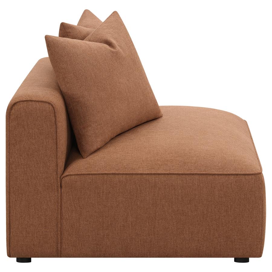 Jennifer Upholstered Armless Chair Terracotta - 551591
