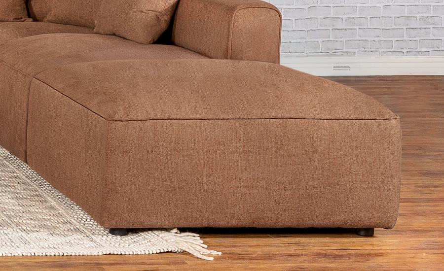 Jennifer Square Upholstered Ottoman Terracotta - 551593